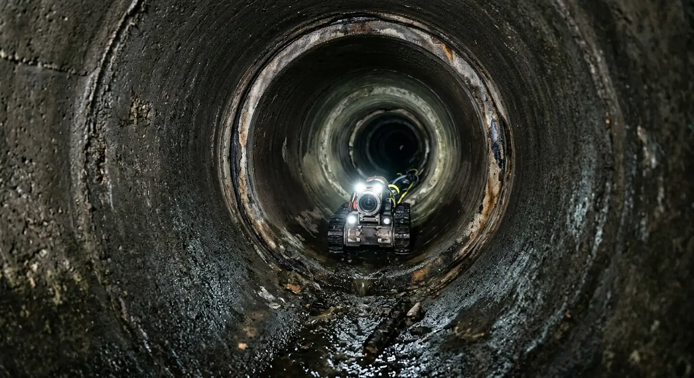 Robotic sewer camera inspecting pipe interior for Sewer Line Repair in Milton-Freewater